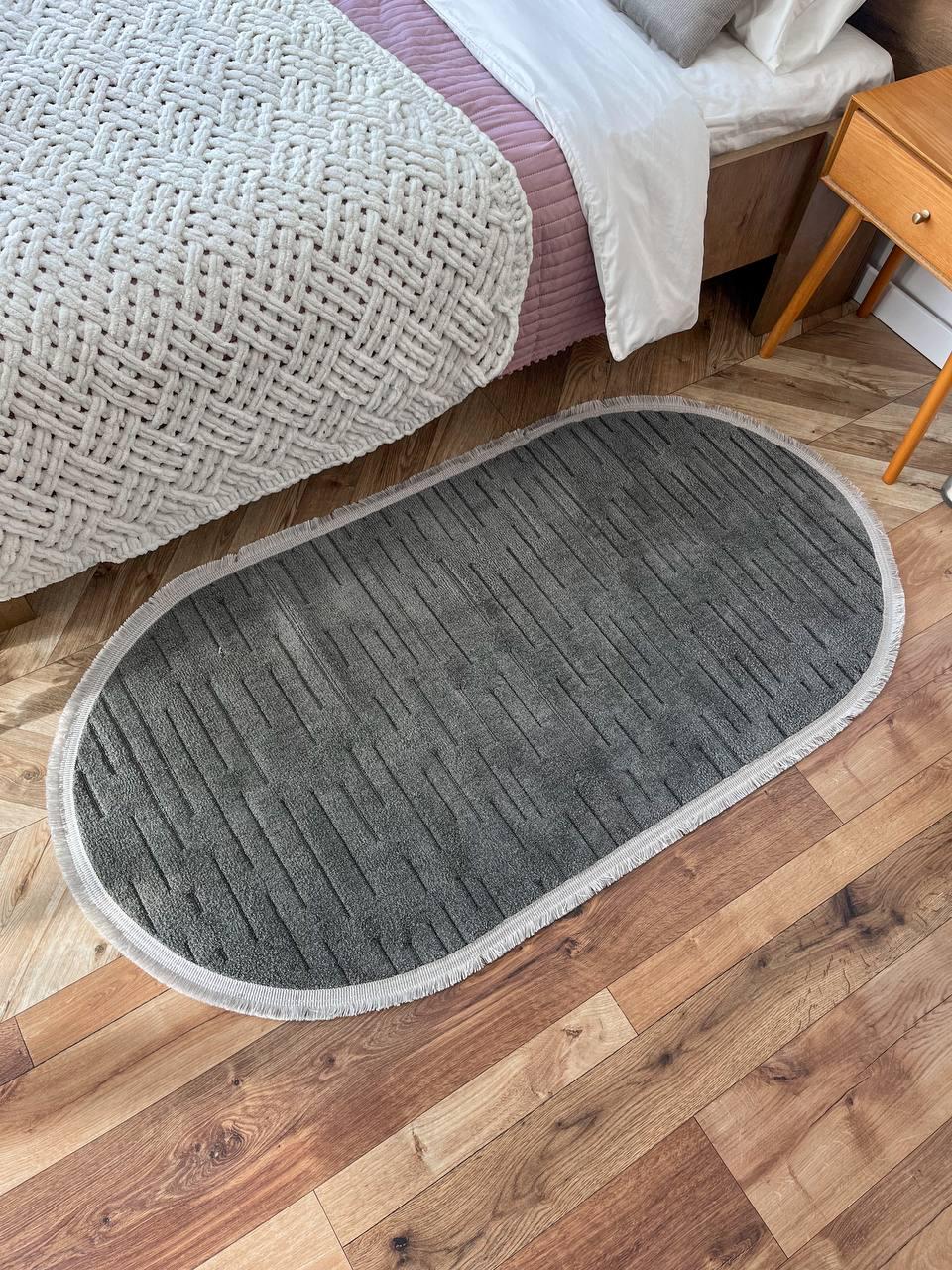 Ковер овальный 80x150 см см Графитовый