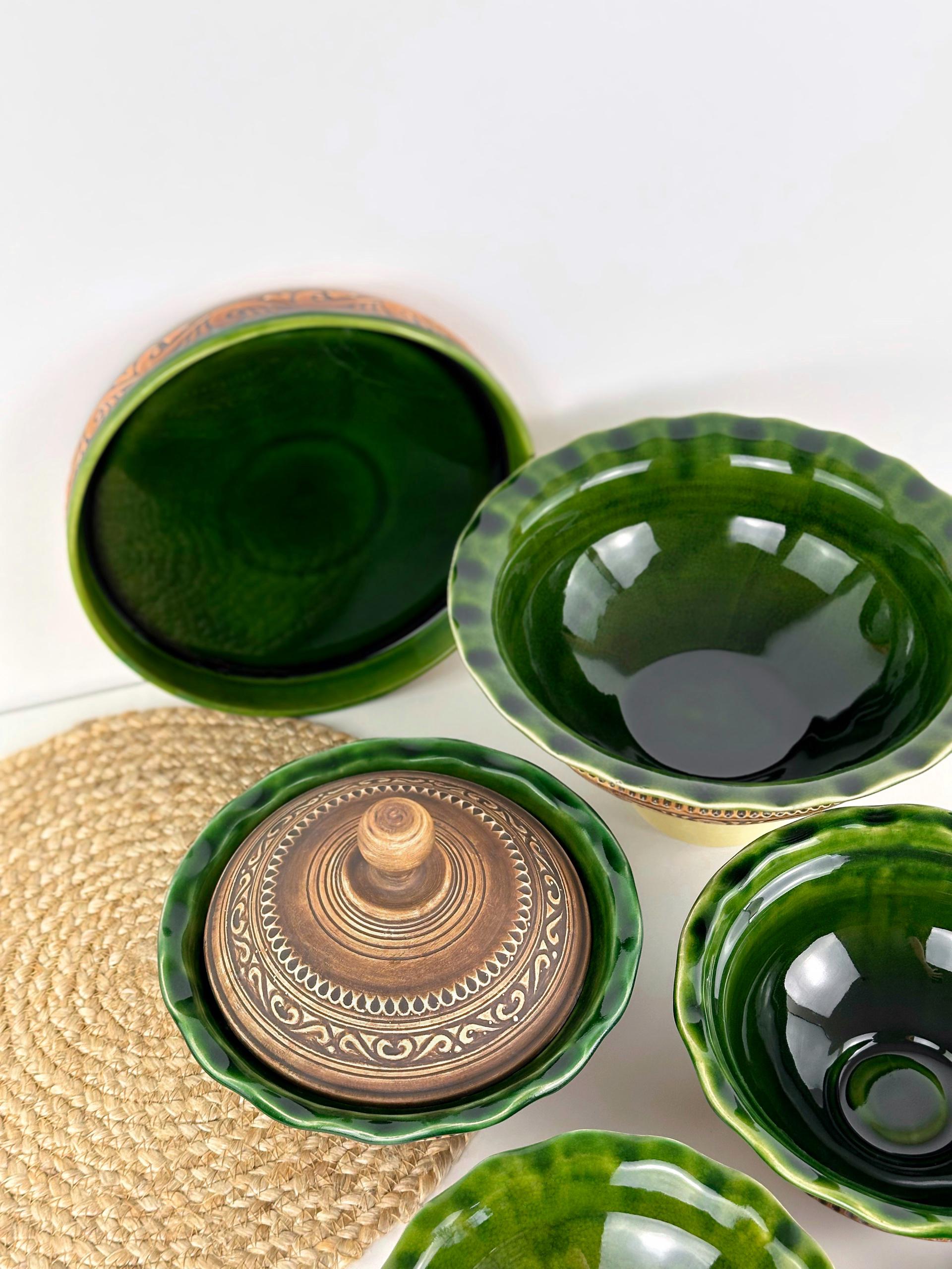 Набор глиняной посуды для подачи страв на 6 человек Гражда Коричневый (17019-11) - фото 9 Набор глиняной посуды для подачи страв на 6 человек Гражда Коричневый (17019-11) - фото 9