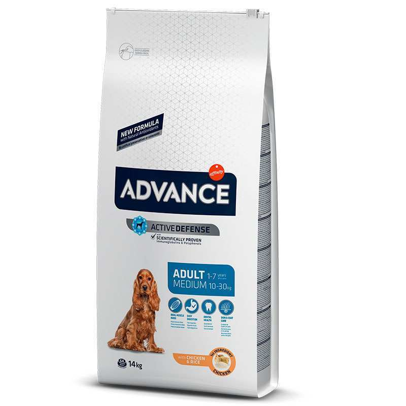 Корм сухой для взрослых собак средних пород Advance Medium с курицей и рисом 14 кг