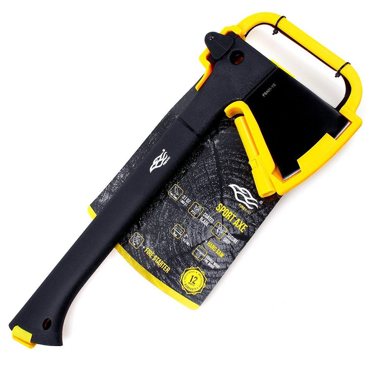 Сокира туристична 3в1 з пилкою та кресалом Firebird FSA01-YE сталь 3CR13 34,7 см (23787382)