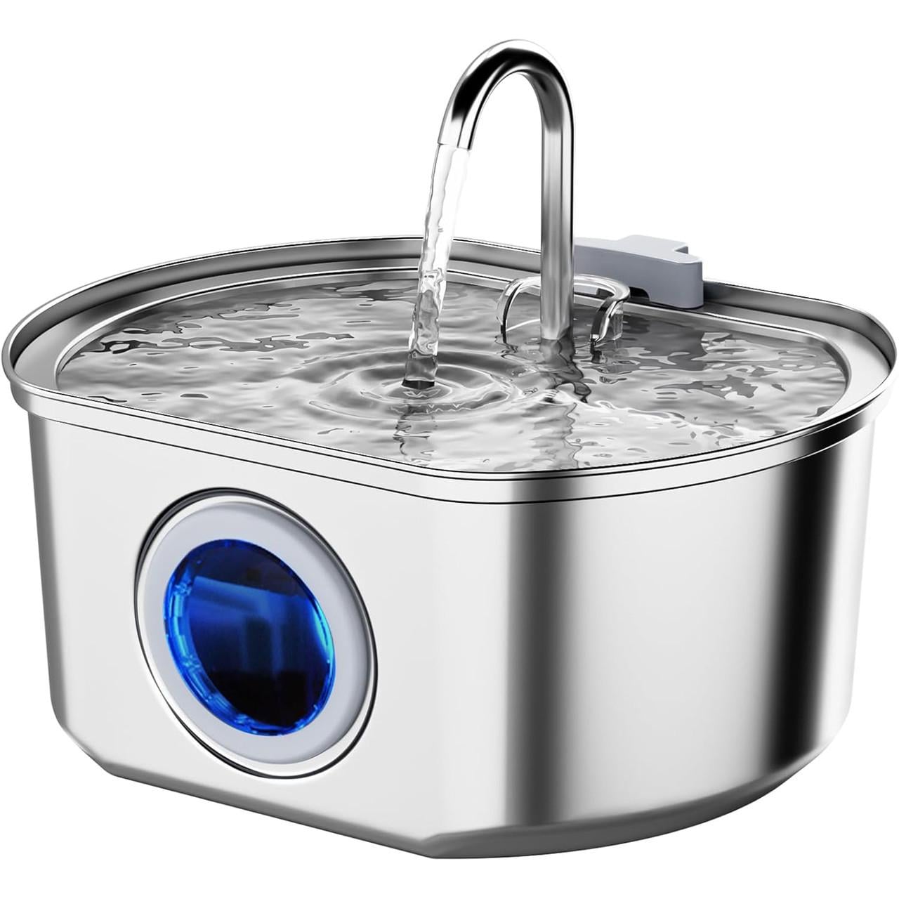 Фонтанчик-автопоилка для кота Pet Water Fountainс нержавеющей стали и подсветкой 3,2 л (27855282)