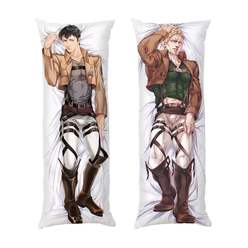 Подушка дакимакура Attack on Titan Reiner Braun and Bertolt Hoover габардин 70х30 см