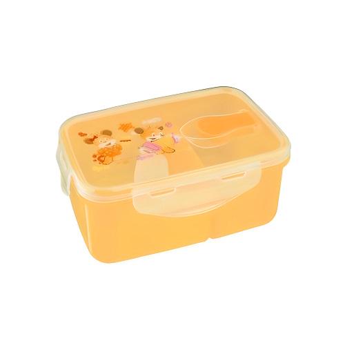 Ланч бокс з ложкою Stenson 1087 16x10x5 см Помаранчевий