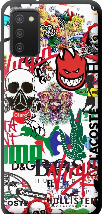 Чехол на Samsung Galaxy A03s A037F Many different logos (4022b-2381-42517)
