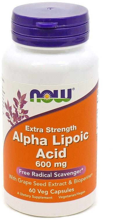 Альфа-ліпоєва кислота NOW Foods Alpha Lipoic Acid Extra Strength 600 мг 60 Veg Caps (NF3046)