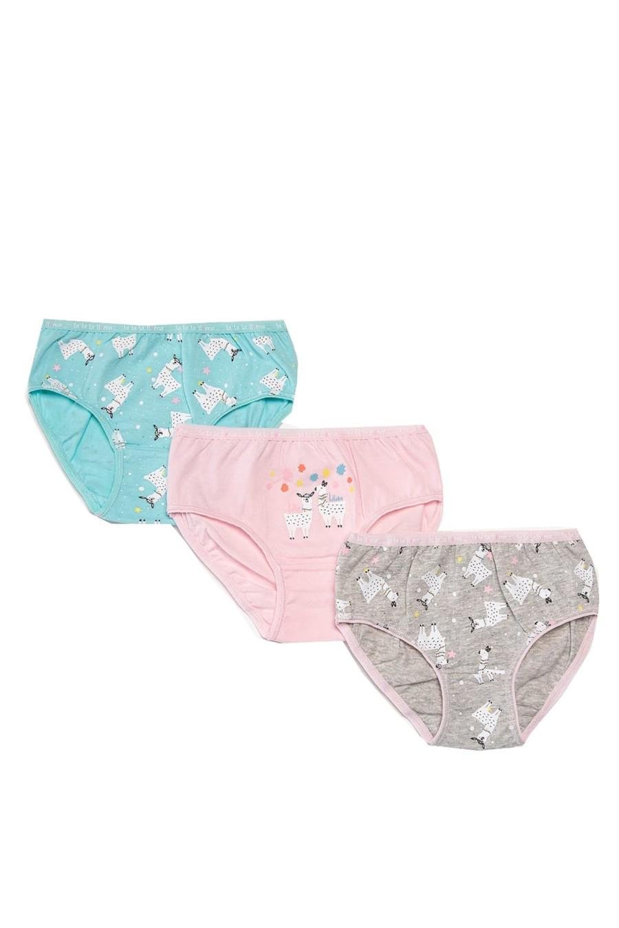 Трусики слип Lama 104-110 см 3 шт. Бирюзовый/Розовый/Серый (77227)