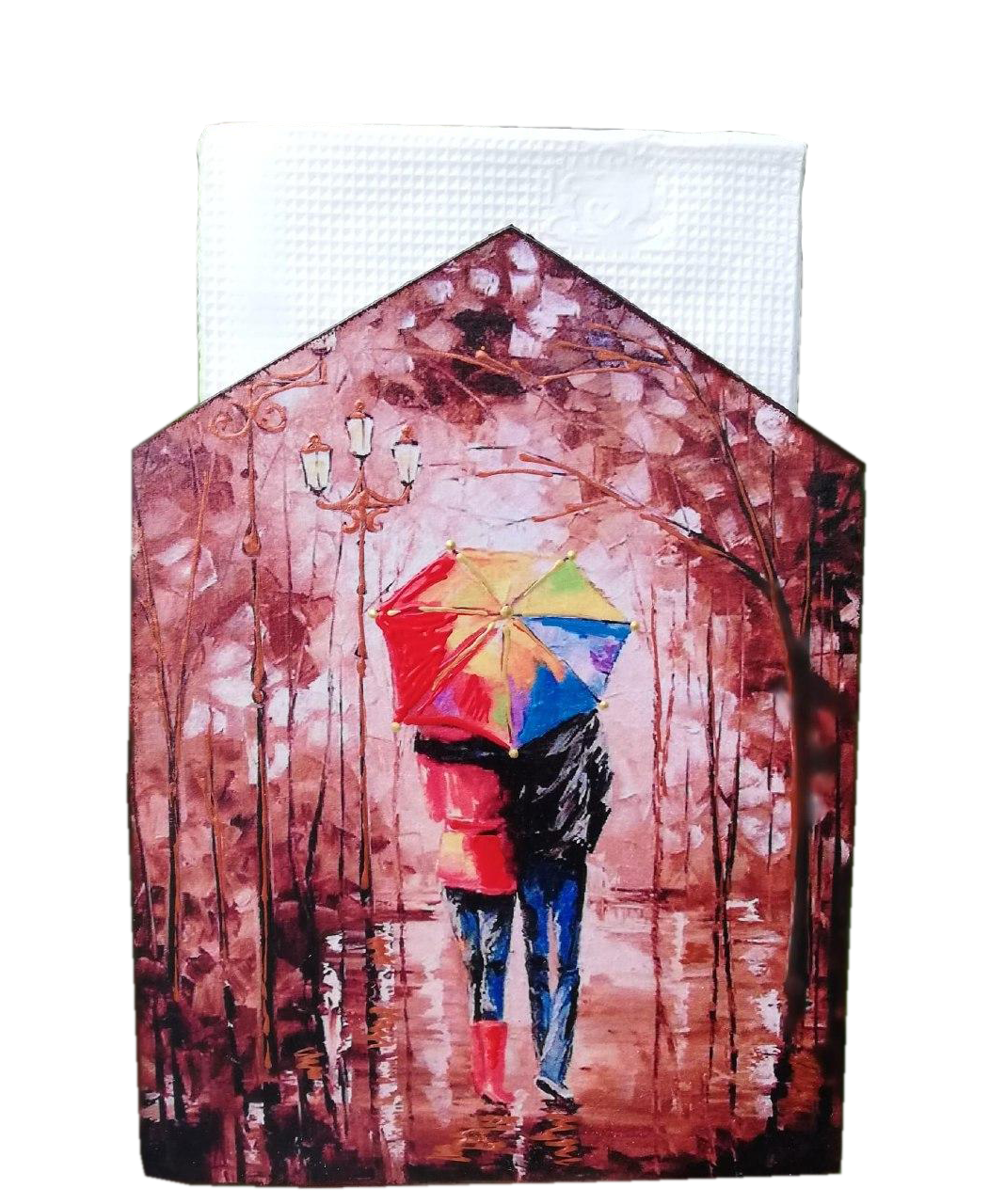 Салфетница Okl Gifts Зонтик ручная роспись 13x17x5 см