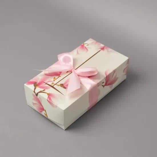 Коробка для макаронса с окном "Магнолия" на 10 шт. 210x110x60 (13279)