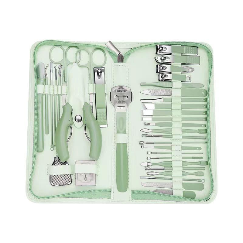 Маникюрный набор для профессионального ухода за ногтями 35 пред. Зеленый ( MANIC-35G )
