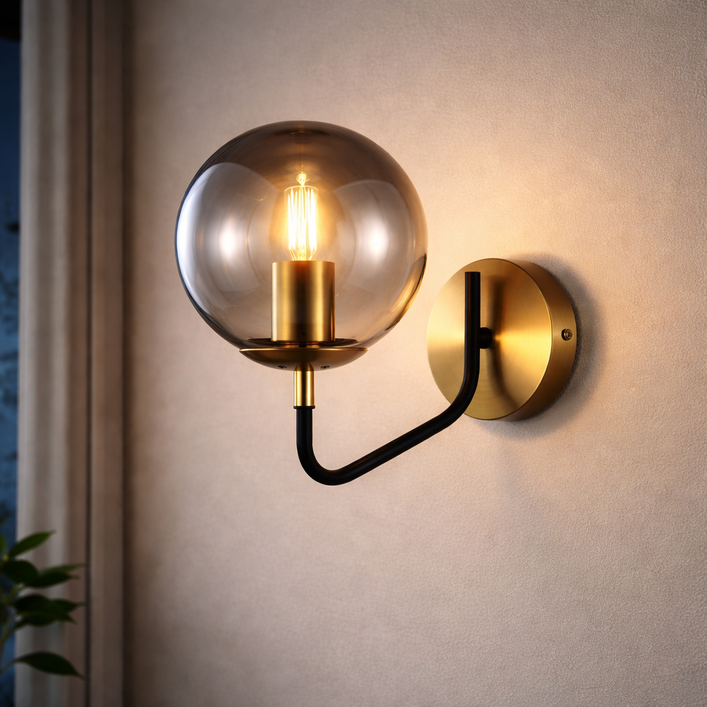 Бра Valeso с затемненным плафоном под одну лампу Е27 Черный/Медный (512-1)