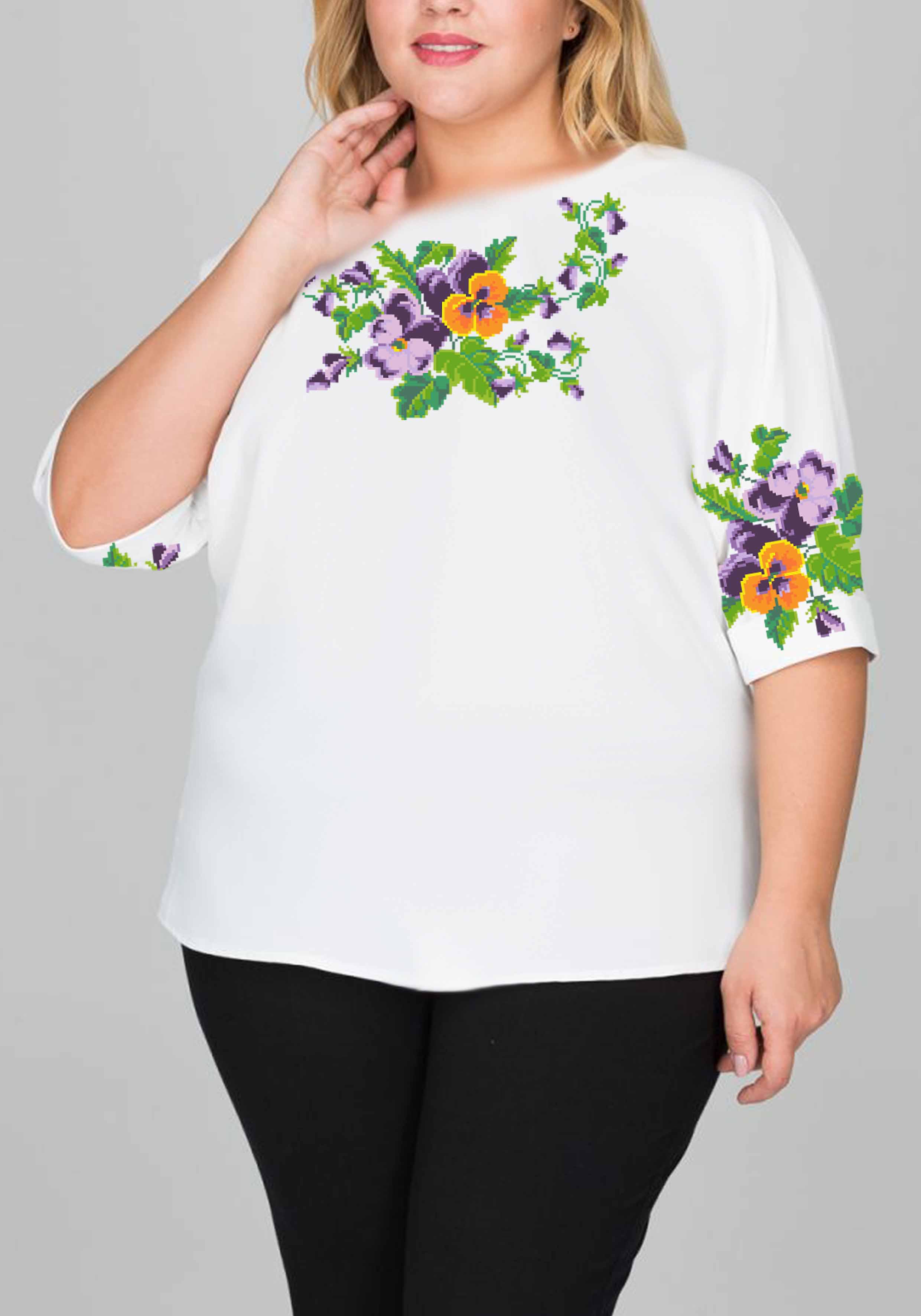 Заготовка для вишивки нитками або бісером сорочка СЖ-261 габардин Заготовка для вишивки нитками або бісером сорочка СЖ-261 габардин