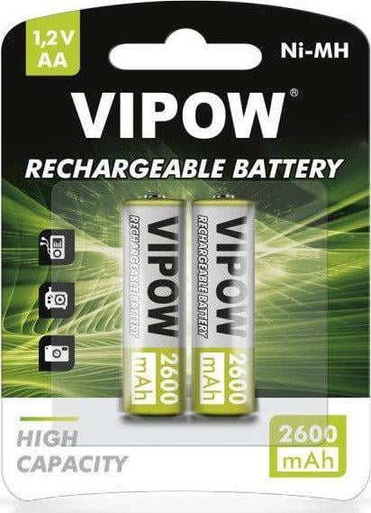 Комплект батареек аккумуляторных Vipow AA/HR6 1,2V Ni-Mh 2600 mAh 2 шт. (000022145)