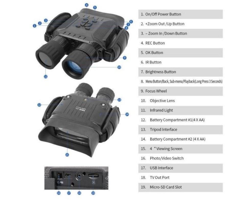 Прилад нічного бачення бінокулярний Night Vision Bestguarder NV-900 до 600 м у темряві - фото 2