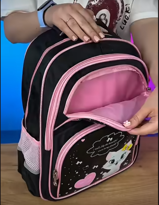 Школьный набор для девочки рюкзак/сумочка и пенал 3 пр. Черный (28443983) - фото 2 Школьный набор для девочки рюкзак/сумочка и пенал 3 пр. Черный (28443983) - фото 2