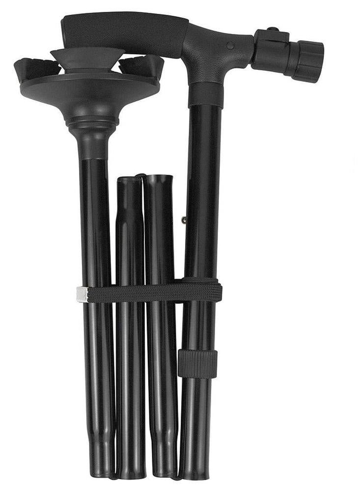 Трость телескопическая Trusty Cane с подсветкой/фонарем/нескользящей тройной подставкой 83-95 см Черный (opt-102924) Трость телескопическая Trusty Cane с подсветкой/фонарем/нескользящей тройной подставкой 83-95 см Черный (opt-102924)