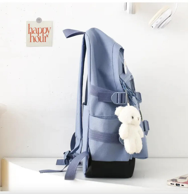 Школьный рюкзак для девочки Fashion 5в1 рюкзак/шоппер/пенал/сумочка/кошелек Голубой - фото 2 Школьный рюкзак для девочки Fashion 5в1 рюкзак/шоппер/пенал/сумочка/кошелек Голубой - фото 2