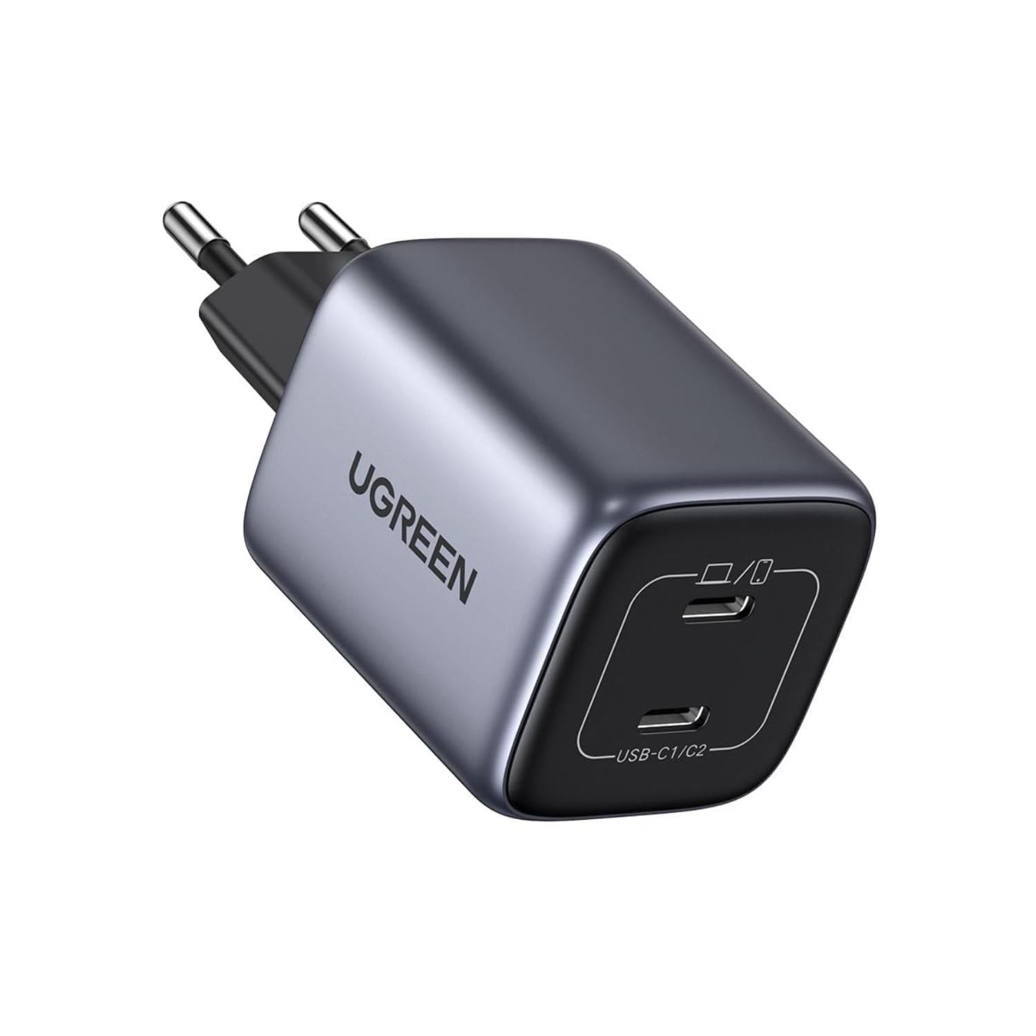 Сетевое зарядное устройство для UGREEN Nexode CD294 45 Вт 2 порта USB-C одновременно 25 Вт/20 Вт Серый (90573)