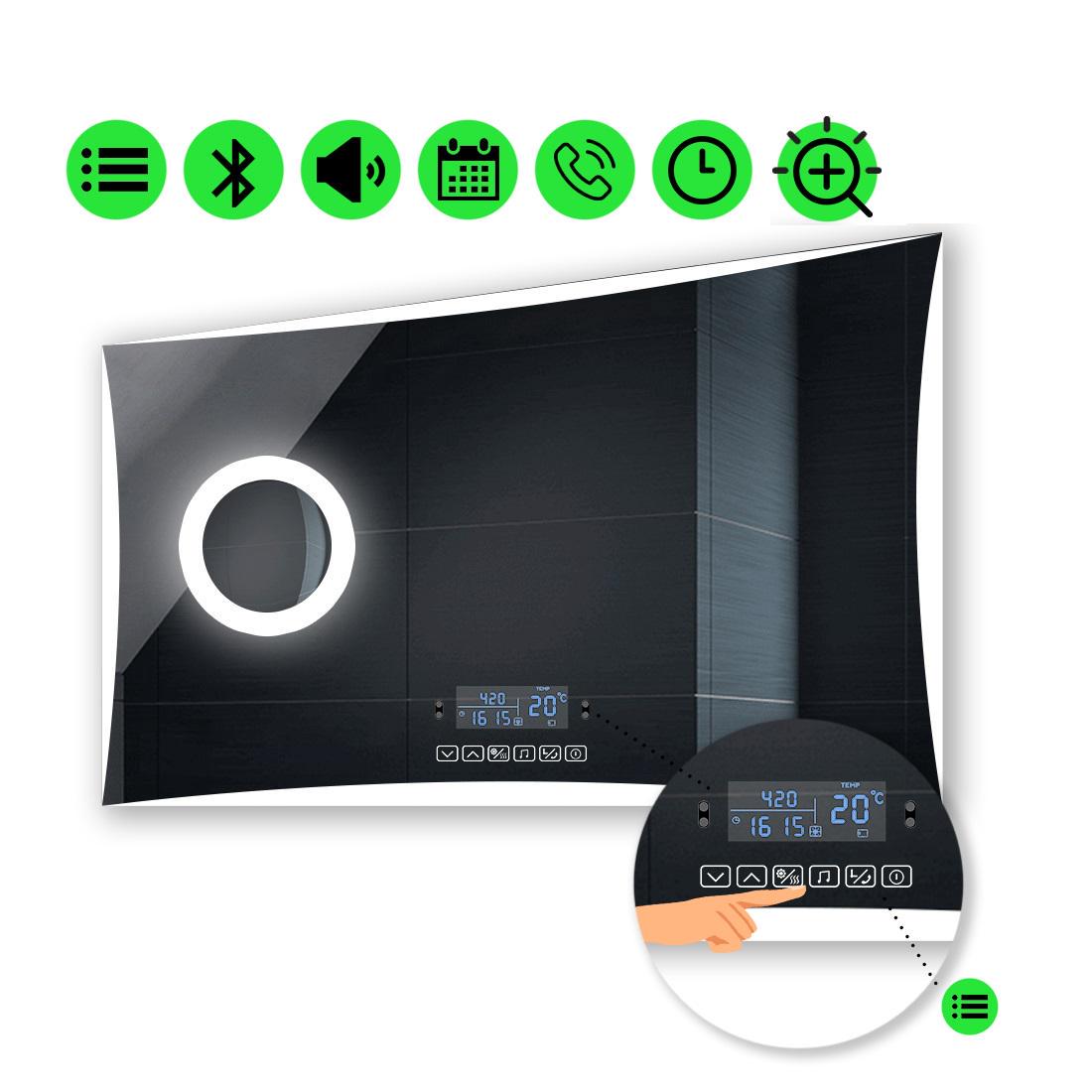 Зеркало с LED подсветкой Amado с Smart-блоком и линзой без подсветки 110x70 см (Amadog197)