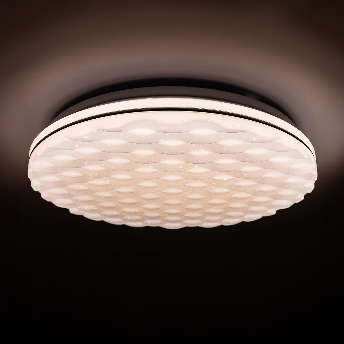 Потолочный светильник Vestum CELL звездное небо 60W 3000К-6500К с ДУ 1 375х60 мм Серебряный - фото 3 Потолочный светильник Vestum CELL звездное небо 60W 3000К-6500К с ДУ 1 375х60 мм Серебряный - фото 3