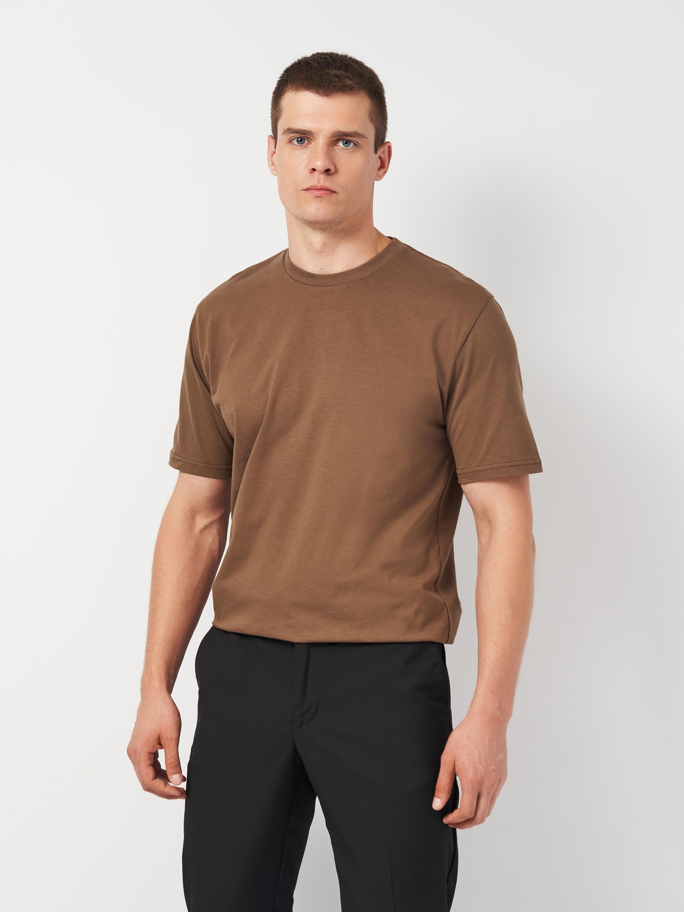 Футболка мужская однотонная ROZA 231101 2XL Темно-шоколадный (4824005703539)