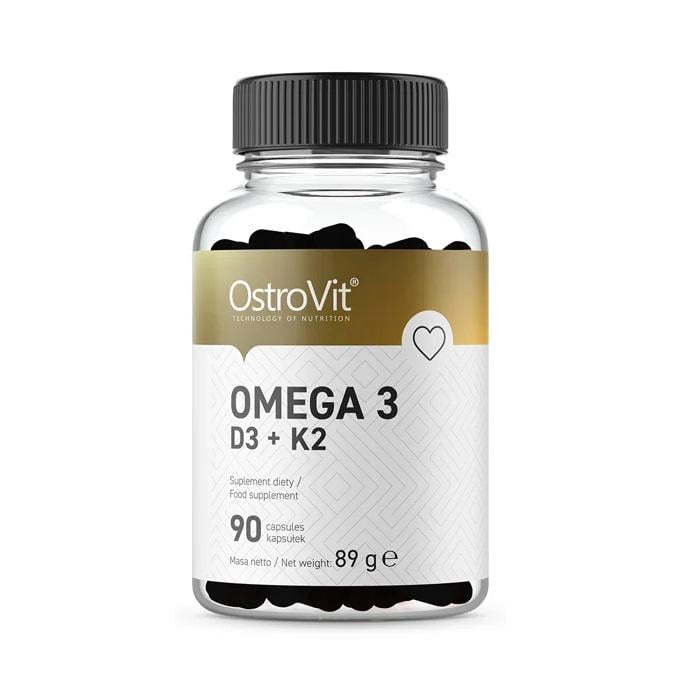 Омега 3 Вітаміни Д3 та К2 OstroVit Omega 3 D3 K2 90 капсул (00000027646)