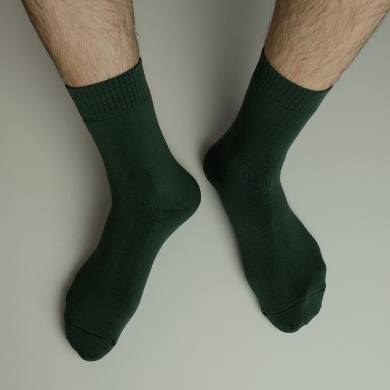 Носки мужские зимние GM Textile Термо высокие р. 41-46 Оливковый (gm-socks-1-Olive) - фото 4