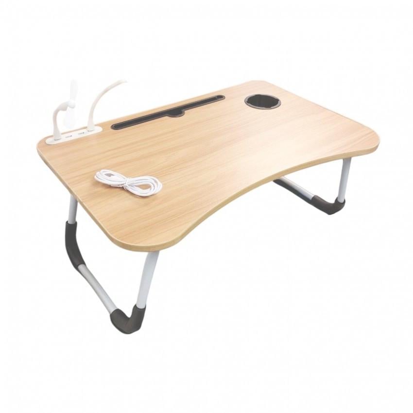 Столик складаний A-PLUS 6040 з вентилятором та світильником 60х40х25 см Світле дерево (2691604495)