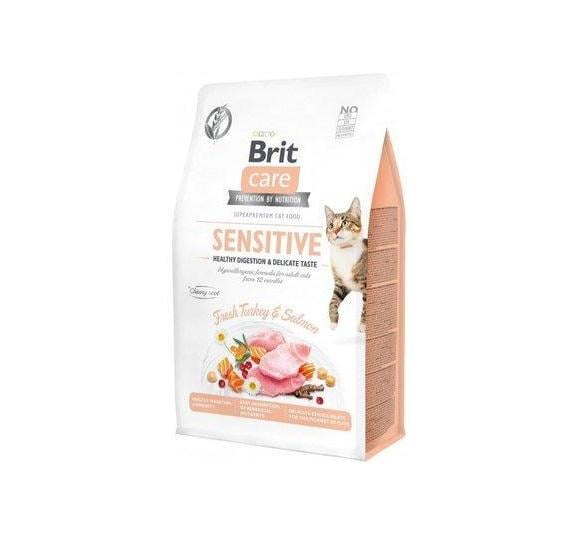 Корм сухой для привередливых кошек Brit Care Cat GF Sensitive Digestion & Delicate Taste 2 кг (11237618) - фото 1