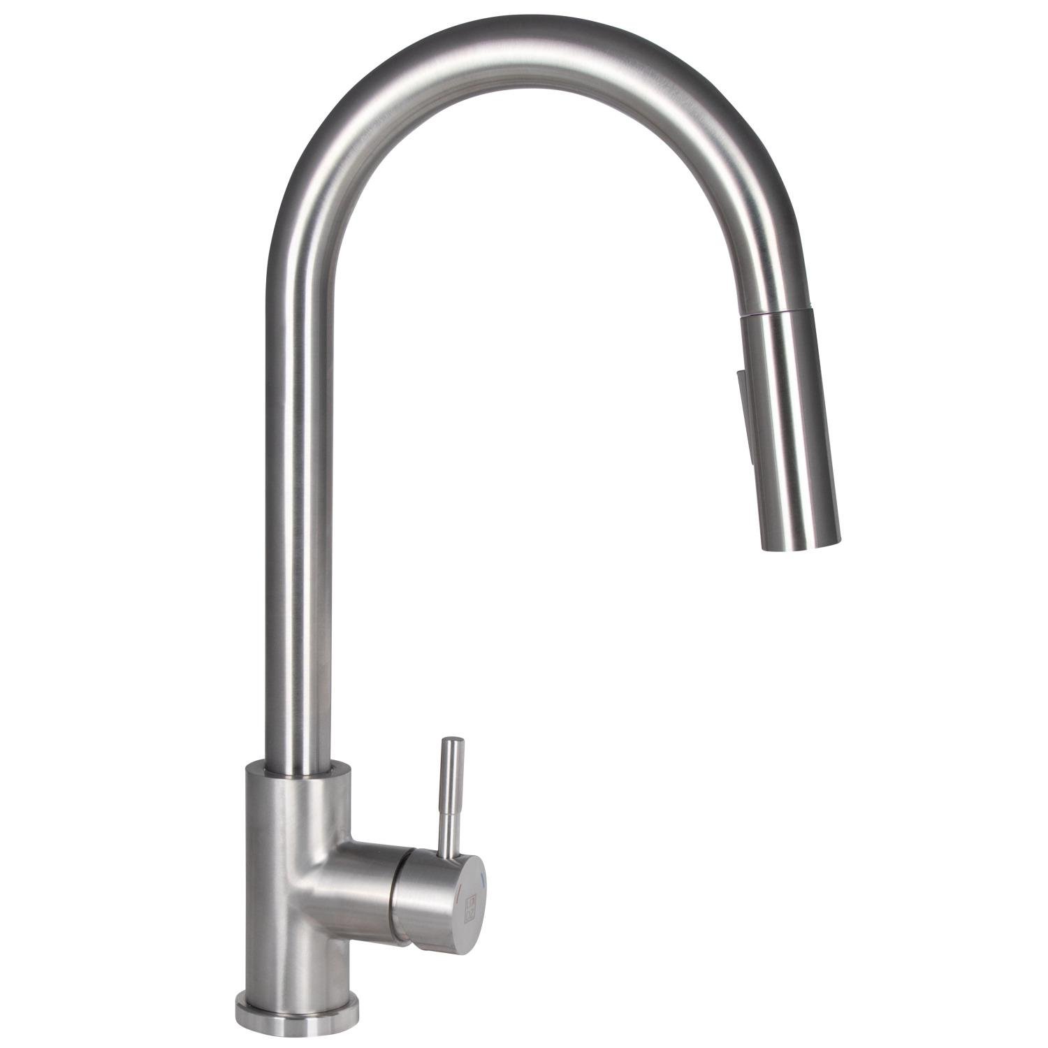 Змішувач для кухні Lidz Aria 04U-SFS LD376AR43397 із висувною лійкою Сатин (152673)