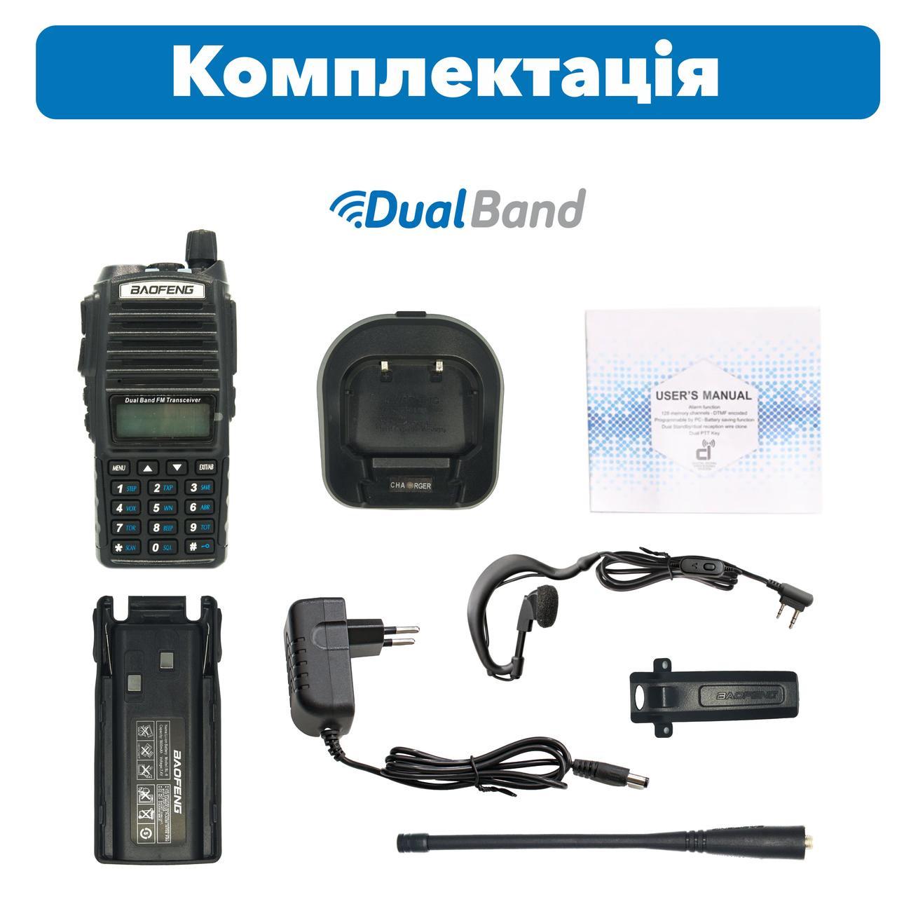 Рация Baofeng UV-82 MK5 8W Li-ion 1800 мАч с ремешком для рации Mirkit (8144) - фото 5