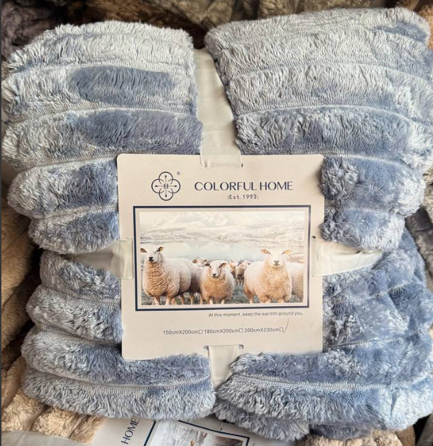 Покрывало двухстороннее на овчине 200х220 см