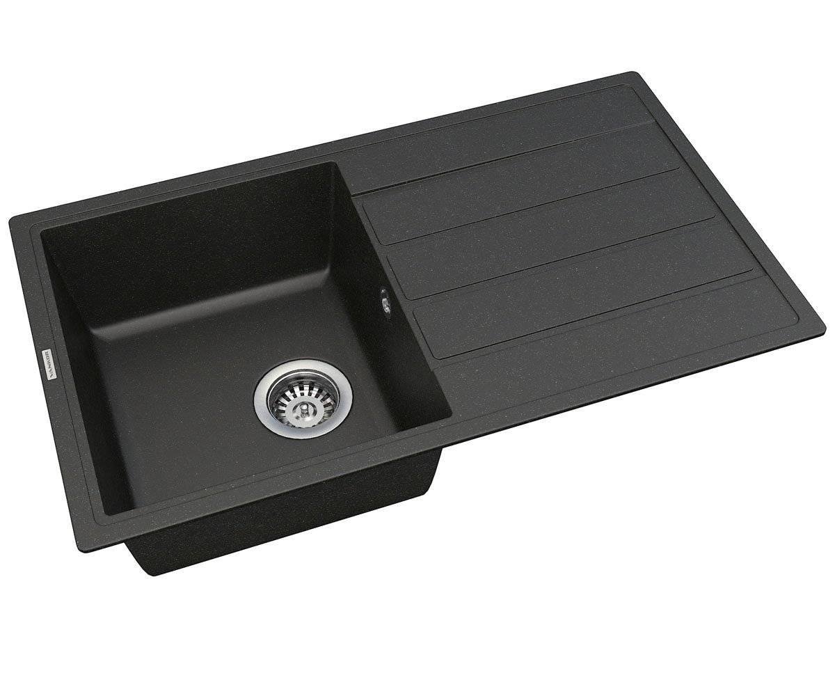 Кухонная мойка с крылом EASY EMP 02.76 Черный