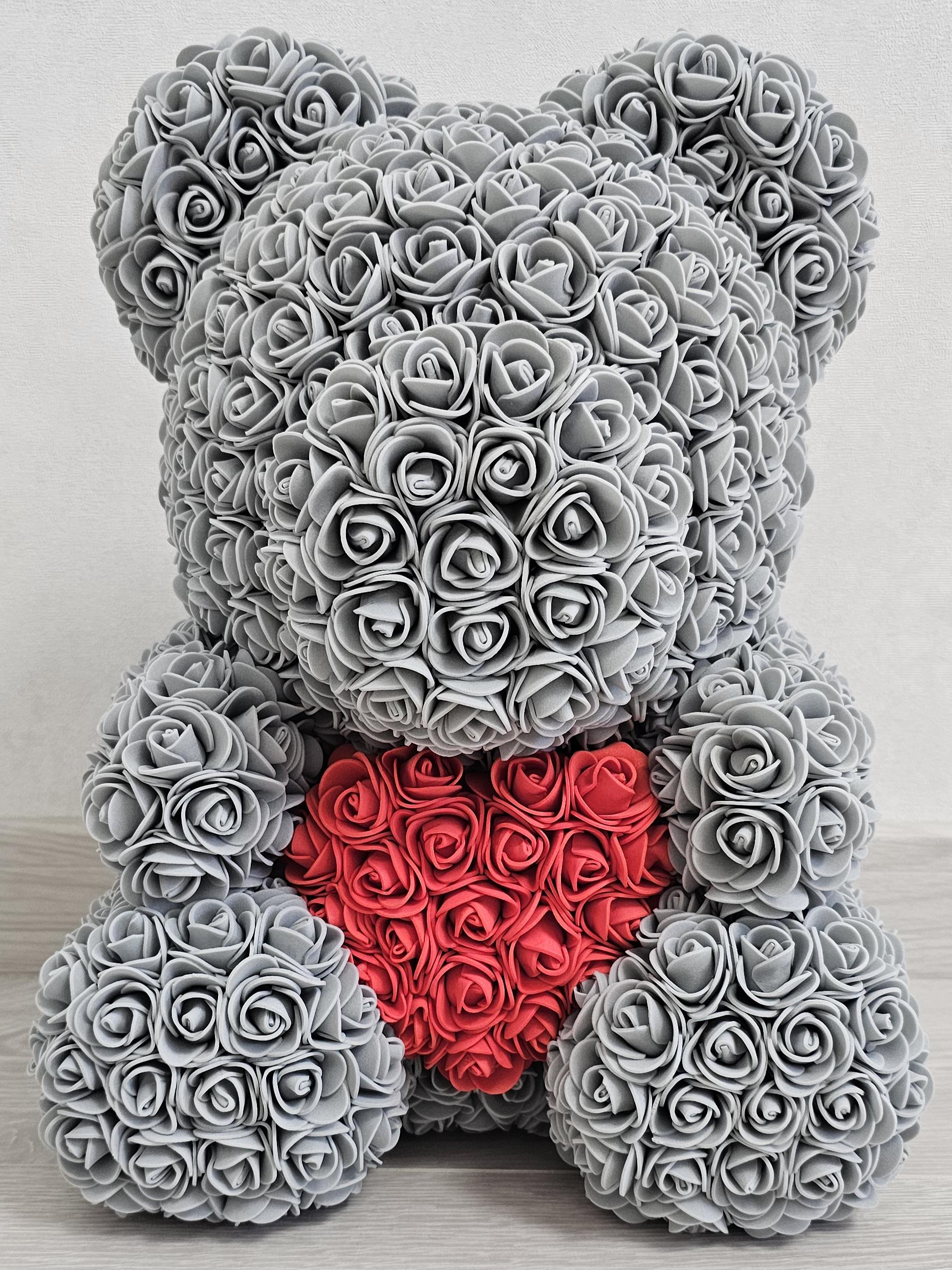 Мишка из искусственных роз T-PACK 40 см Серый (14951133) - фото 4 Мишка из искусственных роз T-PACK 40 см Серый (14951133) - фото 4