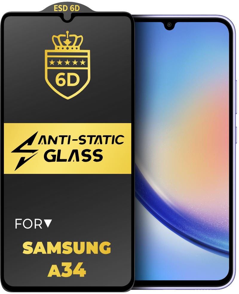 Стекло защитное 6D Anti-Static Samsung Galaxy A34 A346 Glass Shield (34195)