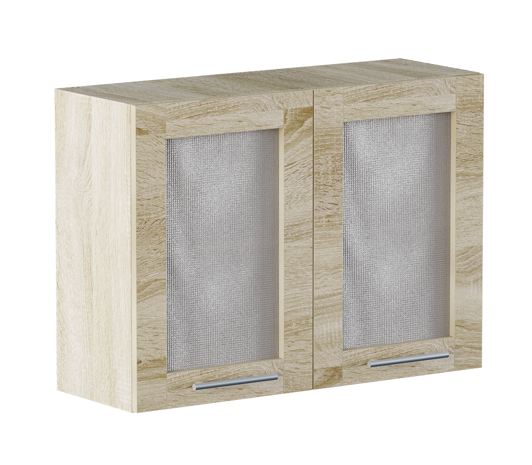 Шкаф верхний Эверест Эко модуль Витрина 800 80х30х58 см Дуб Сонома (00548)