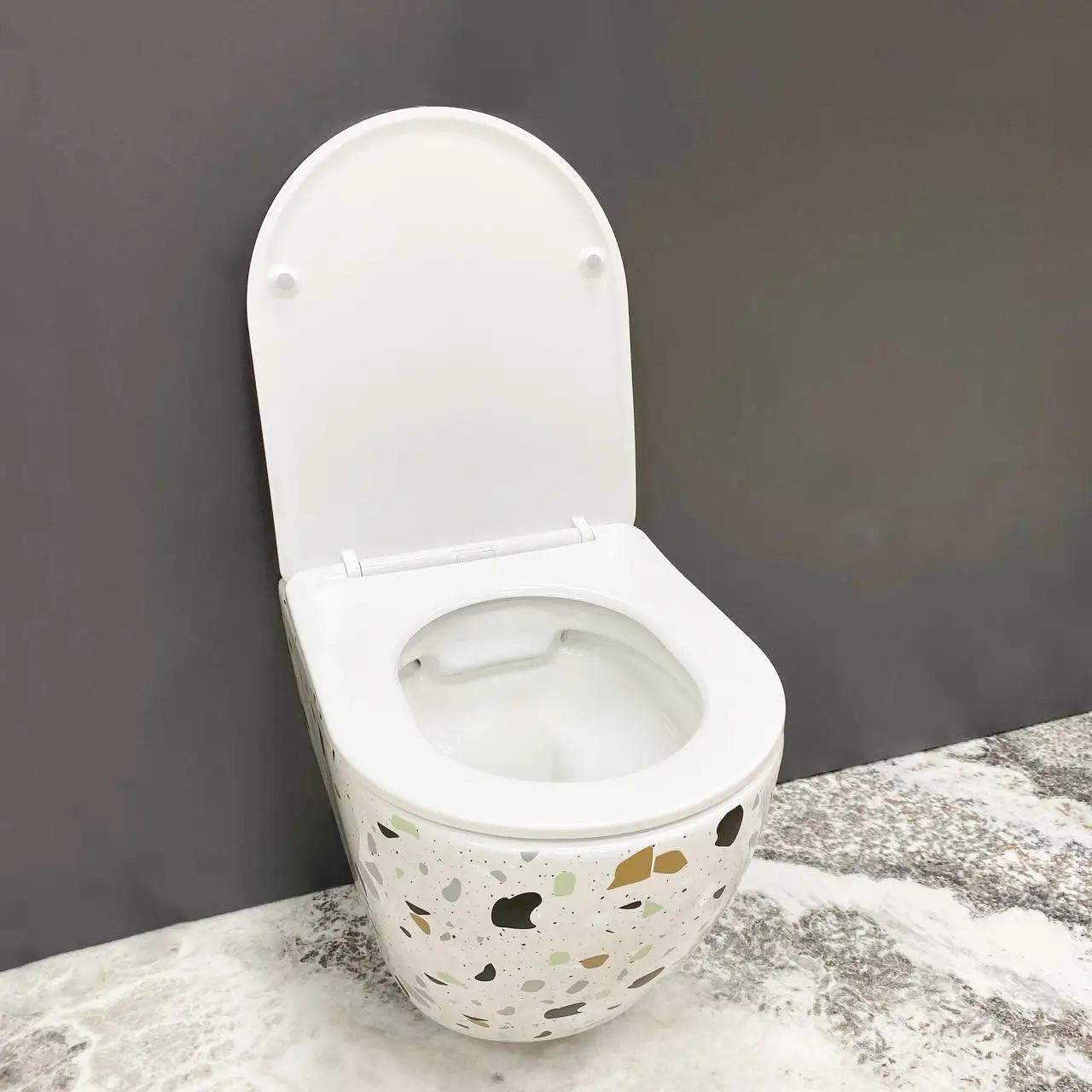 Унитаз подвесной VBI Vulcano Terazzo безобедочный 480x360 мм Белый (RM-VBI-020409) - фото 4 Унитаз подвесной VBI Vulcano Terazzo безобедочный 480x360 мм Белый (RM-VBI-020409) - фото 4