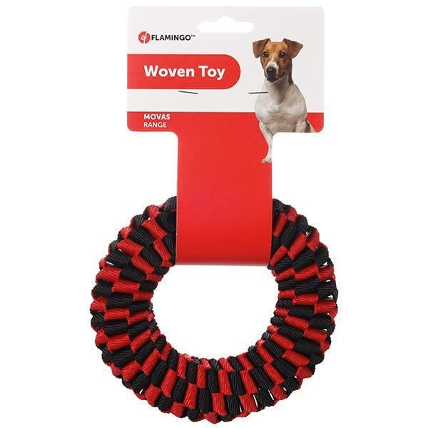 Игрушка для собак Flamingo Movas Woven Ring 15 см Красный с черным