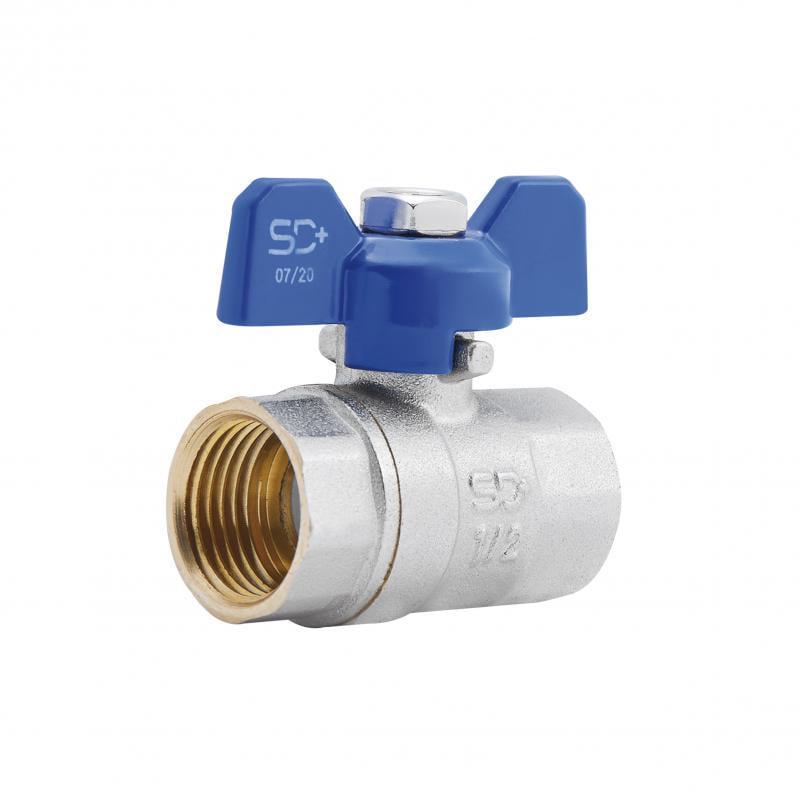 Кран-бабочка шаровый SD Plus ВР для воды 1/2" (SD602W15) Кран-бабочка шаровый SD Plus ВР для воды 1/2" (SD602W15)