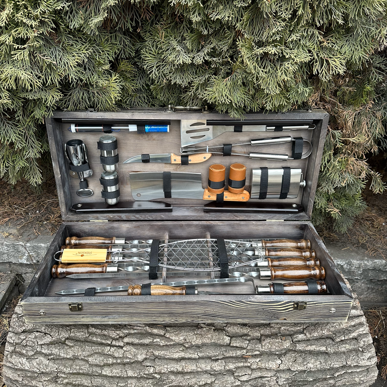 Подарочный набор Mzavod Мастер Гриль кейс-столик темная текстура (2576488270)