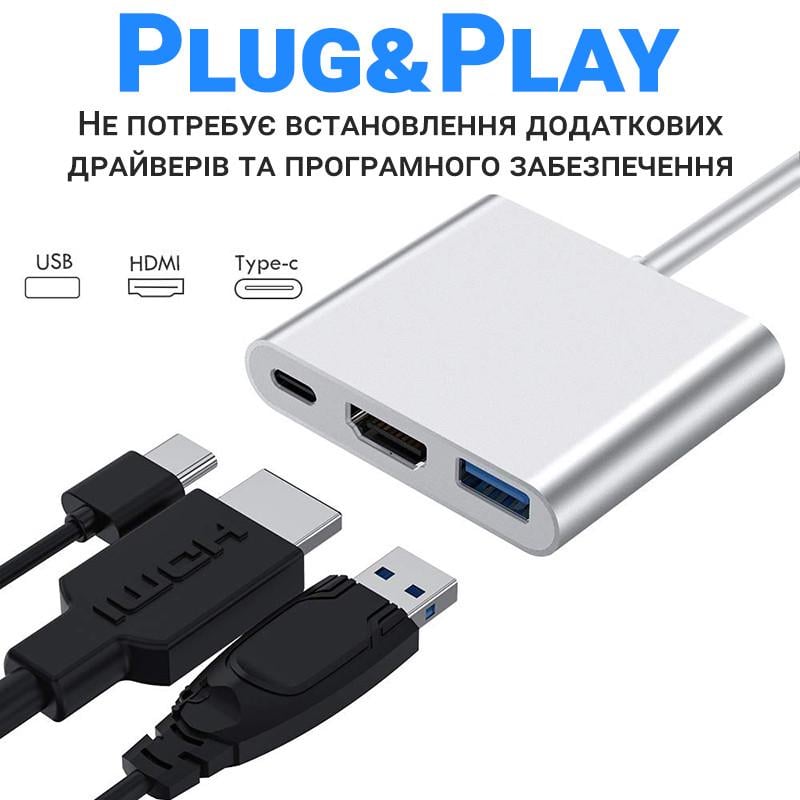 USB Type-C хаб Digital Lion MH-06 3в1 - фото 7