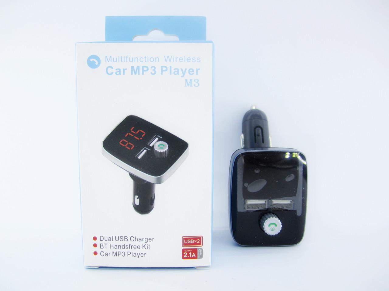 FM трансмитер M3 12V Bluetooth 3.0 DUAL USB Charger - фото 3