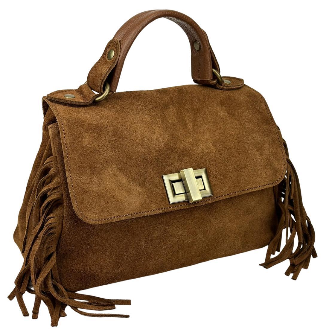 Жіноча сумка крос-боді Royal Bag F-IT-7858C замшеве з бахромою Коричневий (8157) - фото 1 Жіноча сумка крос-боді Royal Bag F-IT-7858C замшеве з бахромою Коричневий (8157) - фото 1