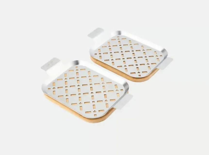 Набір гриль-плит Nelson Muller BBQ з бамбуковою підставкою 23x14 см 2 шт. (30627915)