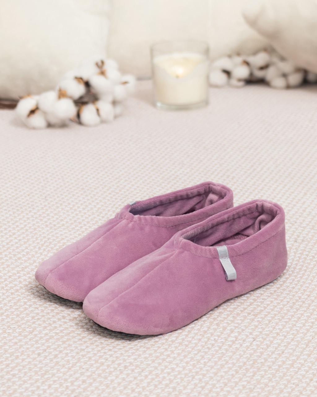Тапочки-балетки детские домашние велюровые Сиреневый (2074000770)
