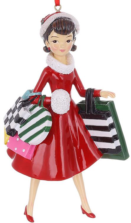 Фигурка декоративная подвесная Рождественский шоппинг 9х15 см