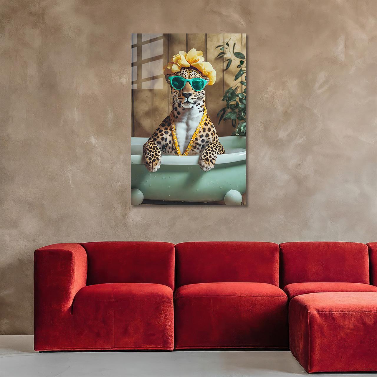 Картина на стекле NovellaPrint Леопард в ванне 60х90 см (451.3) - фото 2