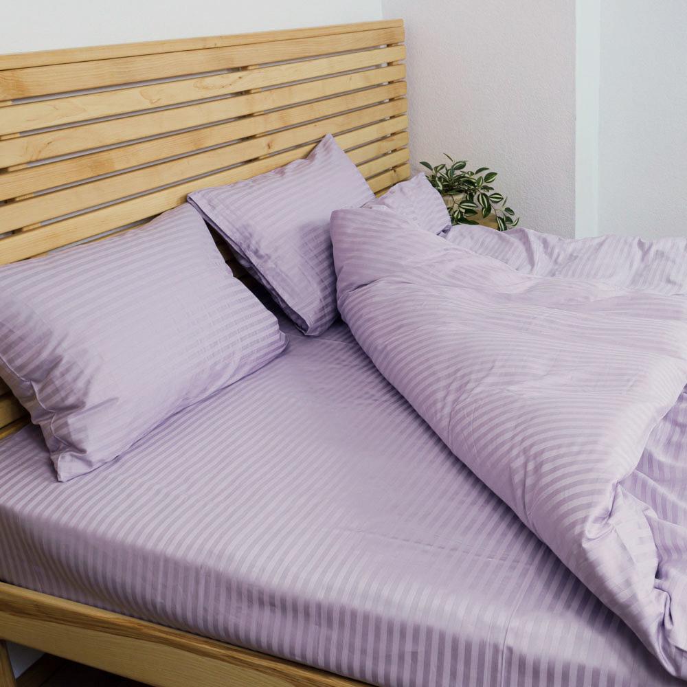 Наволочка YouStar 125 г/м2 страйп сатин 70х70 см 1 шт. Ліловий (nav-sst-70x70-purple) - фото 1