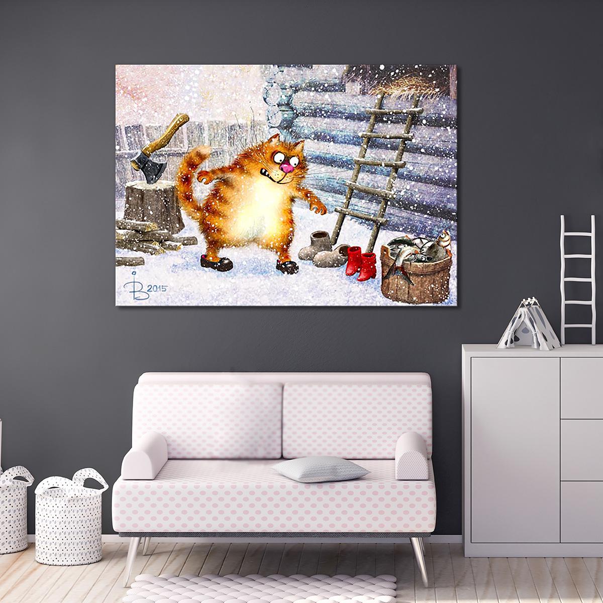 Модульная картина Улов найден и не только. А муж не пошёл за пивóм. 1 модуль 50x75 см