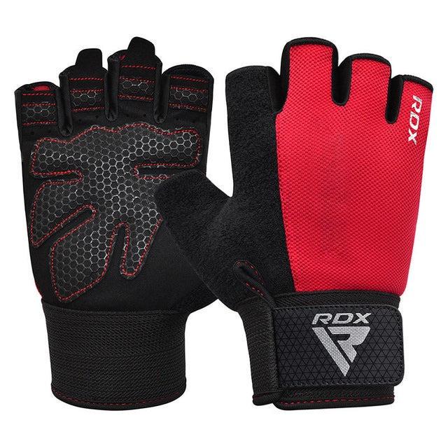 Рукавички для фітнесу RDX W1 HALF Plus-M Red (3070040631) Рукавички для фітнесу RDX W1 HALF Plus-M Red (3070040631)