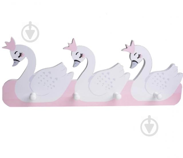 Дитяча дерев'яна вішалка Лебеді Білий (jw124030) Дитяча дерев'яна вішалка Лебеді Білий (jw124030)